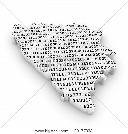 Bosnian And Herzegovinan Technology Industry Concept Image - 3D Illustration Map Outline Of Bosnia A