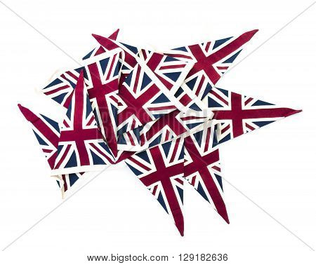 Union Jack Flag Bunting on a white background