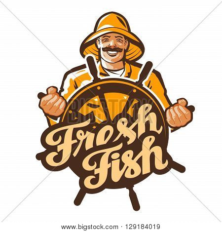 fisherman vector logo. fisher, angler or fishing icon