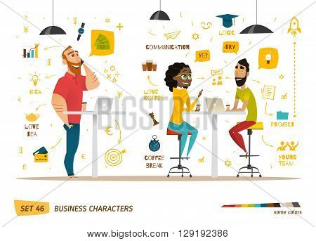 Business characters collection. Some situation in work.