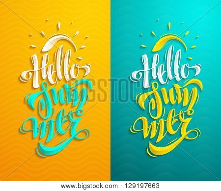 Summer Lettering Set. Some Creative Compositions For Your Projects.
