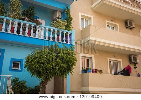 Bright Colored Houses In Argostoli