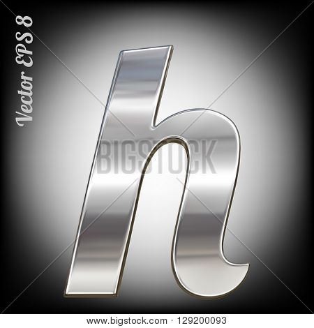 Vector letter h from metal alphabet. Lovercase metal font collection. EPS 8