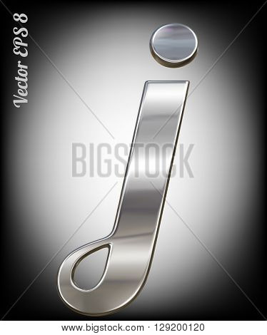 Vector letter j from metal alphabet. Lovercase metal font collection. EPS 8