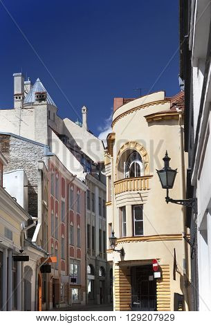 Old houses on the Old city. Tallinn. Estonia