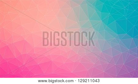 Tial and Pink abstract polygonal baner, vector for you design