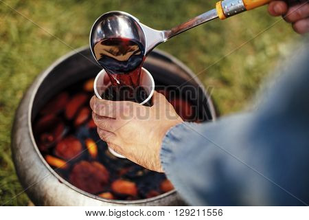 country family weekend picnic bbq. meat dish