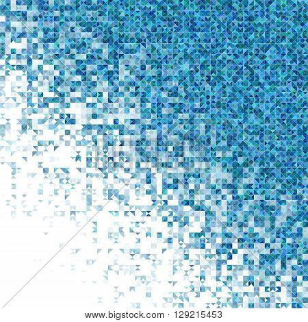 Blue abstrac triangle mosaic corner background design