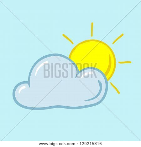 partly sunny weather icon sun from behind the clouds