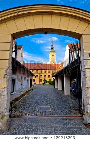 Old stees of baroque town of Varazdin northern Croatia