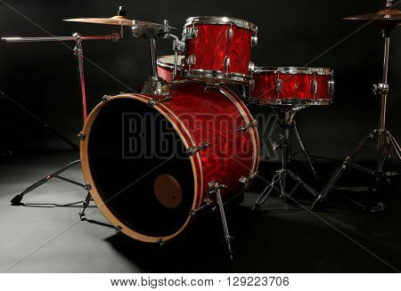 Drum set on a stage