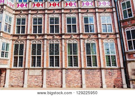 facade of the historical devil house in Arnhem Netherlands that houses a part of the city hall