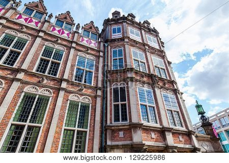 facade of the historical devil house in Arnhem Netherlands that houses a part of the city hall