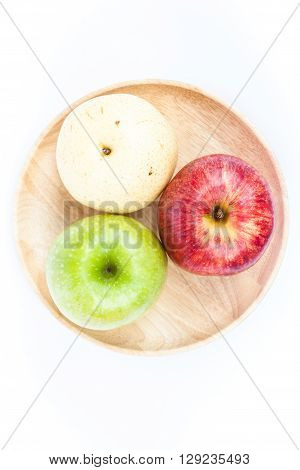 Three different kind of apples on white background, stock photo