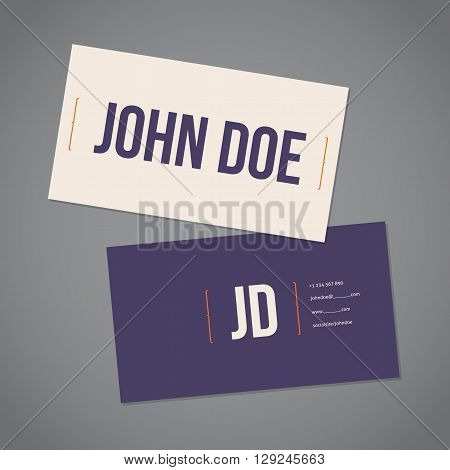 Simplistic flat business card template design with curly brackets