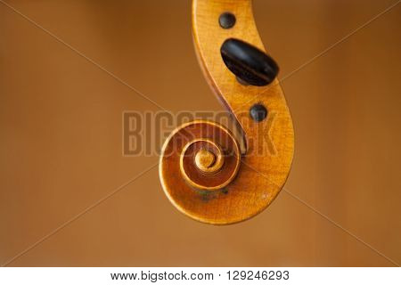 Old violin music concept with blurred background