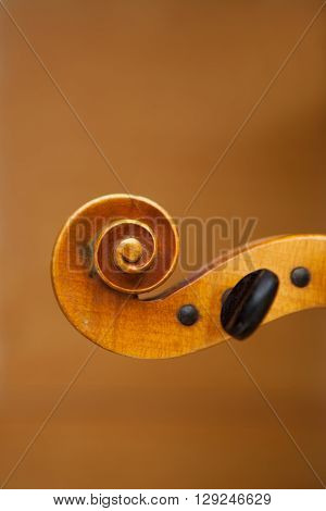 Old violin music concept with blurred background