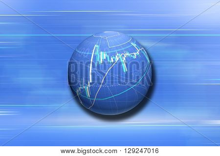 Forex trading business background in blue color
