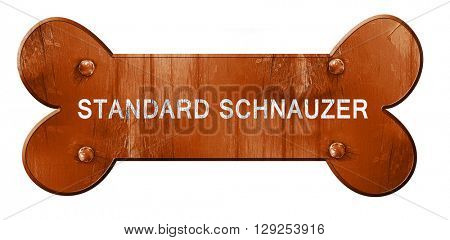 Standard schnauzer, 3D rendering, rough brown dog bone