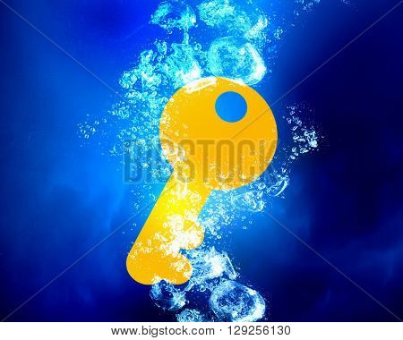 Question mark in water
