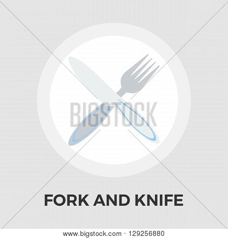 Knife and fork icon vector. Flat icon isolated on the white background. Editable EPS file. Vector illustration.