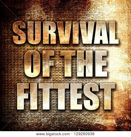 survival of the fittest, rust writing on a grunge background