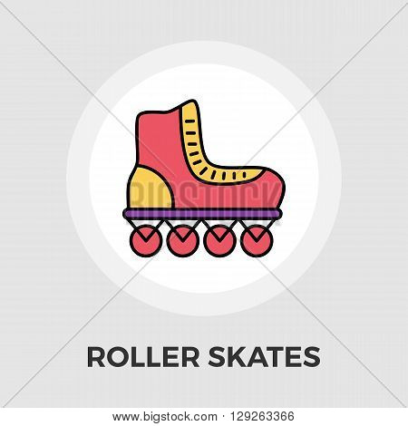 Roller skate icon vector. Flat icon isolated on the white background. Editable EPS file. Vector illustration.