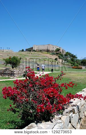 Sohail castle with the castle gardens in the foreground Fuengirola Malaga Province Andalucia Spain Western Europe.