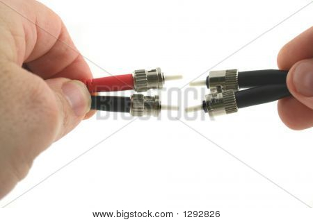Fiber Optic Computer kabels Held In de Hand