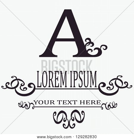 Luxury calligraphic vintage frame for the title. The elegant design of the logo. Vector illustration of a retro frame