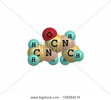 Dimethylurea is a urea derivative and used as an intermediate in organic synthesis. 3d illustration