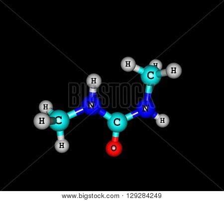 Dimethylurea -13-Dimethylurea - is a urea derivative and used as an intermediate in organic synthesis. 3d illustration