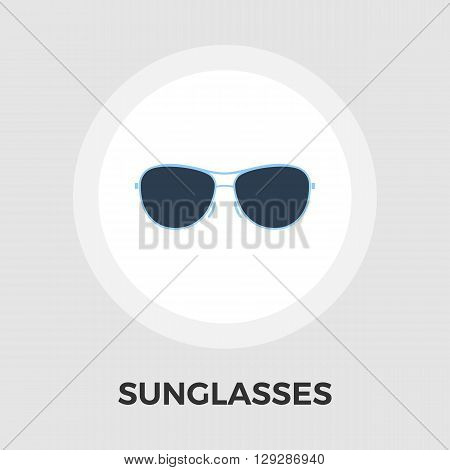 Sunglasses icon vector. Flat icon isolated on the white background. Editable EPS file. Vector illustration.