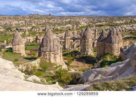 Famous Love valley in Cappadocia, Turkey