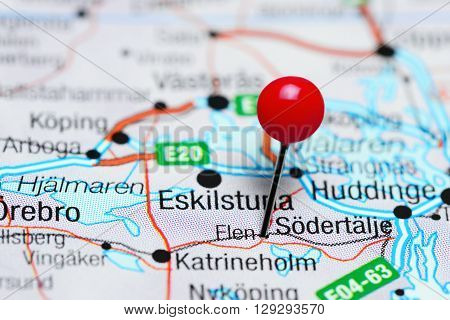 Flen pinned on a map of Sweden