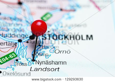 Nynashamn pinned on a map of Sweden