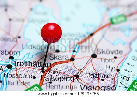 Vara pinned on a map of Sweden