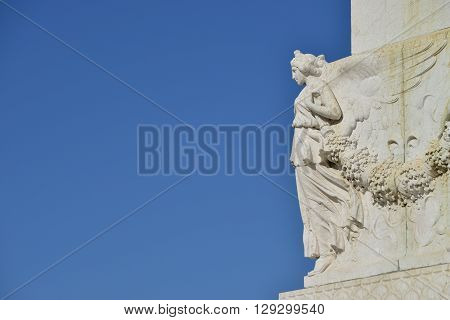 Winged Victory (with copy space), from Vittoriano Monument in the center of Rome, designed by Giuseppe Sacconi in 1883