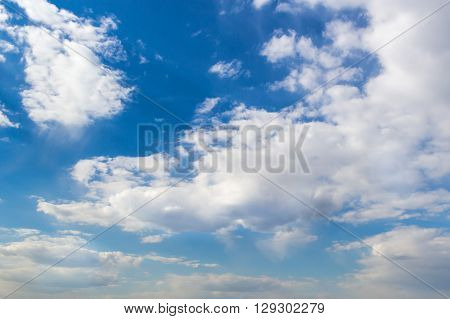 Just summer blue sky with hard clouds