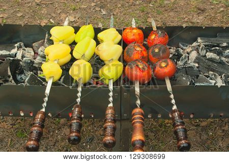 BBQ outdoors in the shade of the trees and in the fresh air. Bon appetit.