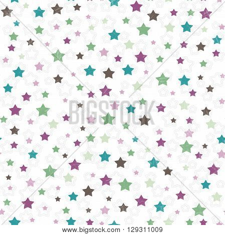 Retro colorful star seamless pattern. Pattern for kids.