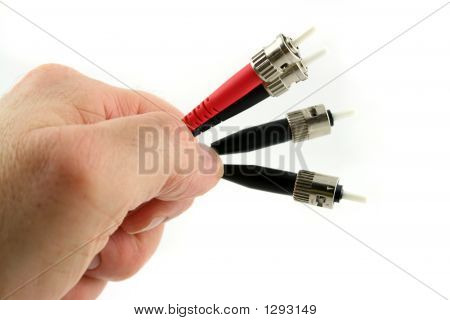 Fiber Optic Computer kabel Held In de Hand