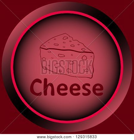 Icon with the sketch of cheese with an inscription