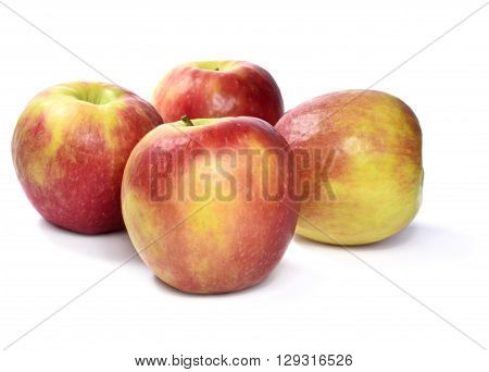 Organic, red apples, isolated on white background.