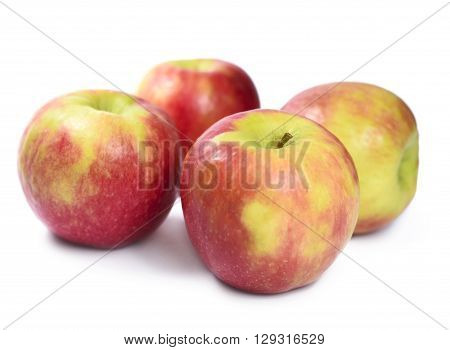 Organic, red apples, isolated on white background.