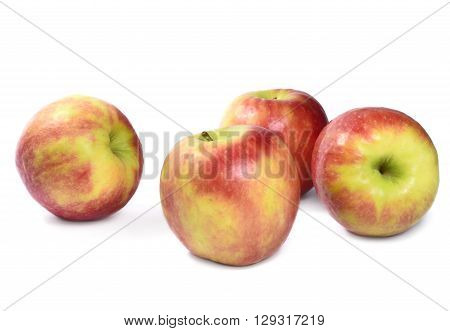 Organic, red apples, isolated on white background.