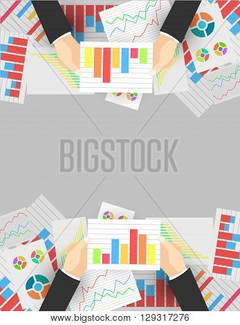 Business analytics and financial audit. flat illustration