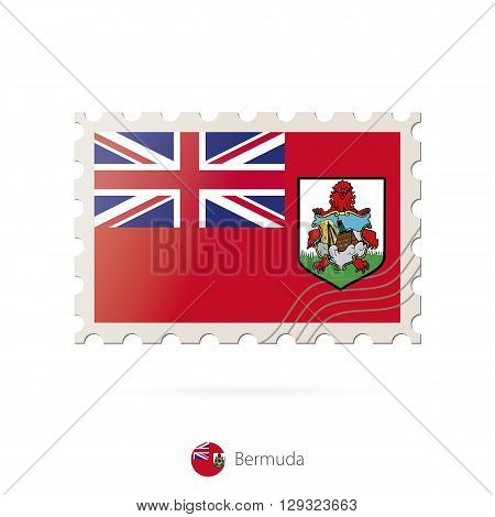 Postage Stamp With The Image Of Bermuda Flag.