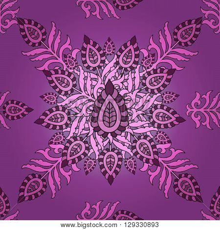 vector seamless Eastern pattern. Seamless floral pattern for fabric, paper, design, web. Mandala pattern with Arabic, Turkish or Indian motifs. - stock vector