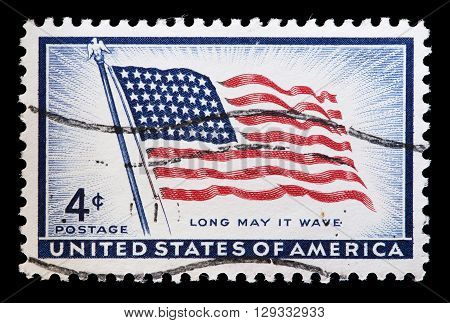 United States Used Postage Stamp Showing A Flag Of Usa